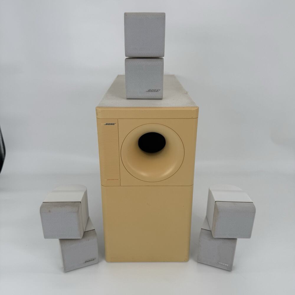 Bose Acoustimass 7 Speaker System With 3 Double Cube Speakers Tested Working